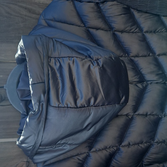 Bernardo Jacket Womens XXL Packable Puffer Quilted Hood Coat Grey Silver - Picture 15 of 15